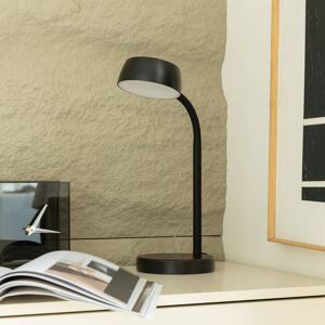 Lindby Tijan LED-bordlampe, sort, fleksibel arm