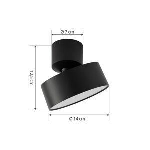 Lindby LED-spotlight Nivoria, sort, sæt med 2, drejelig