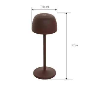 Lindby genopladelig LED-bordlampe Arietty, brun, sæt med 3, aluminium