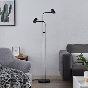 Lindby Genora gulvlampe i sort, 2 lyskilder