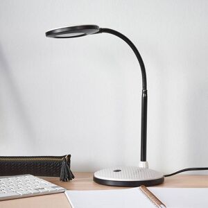 Lindby LED skrivebordslampe Ivan i lysegrå og sort