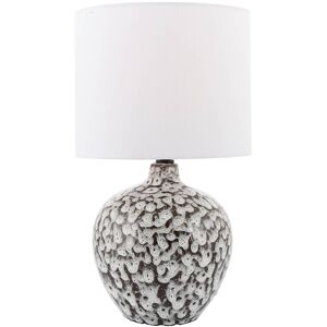 Lindby bordlampe Thalassia, sort/hvid, Ø 26cm, keramik