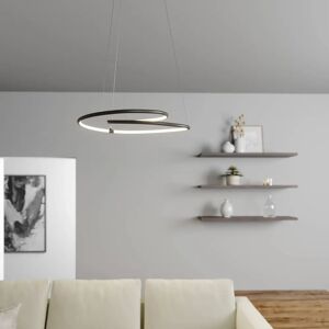 Lindby Lucy LED-hængelampe, 45 cm, mat sort