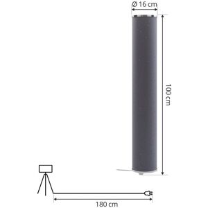 ELC Birkara gulvlampe i grå, cylinderform