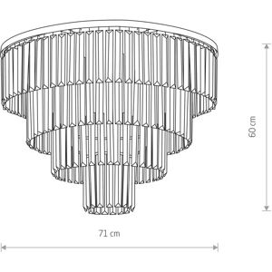 Euluna Cristal loftslampe, transparent/sort, Ø 71cm