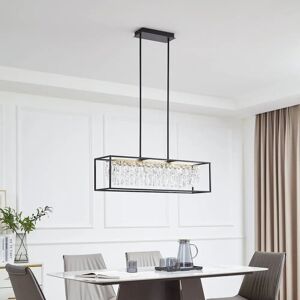 Lucande LED-hængelampe Kassi, sort, jern, dæmpbar, 90 cm