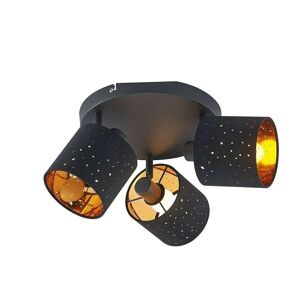 Lindby - Darima 3 Round Loftlampe Black/Gold