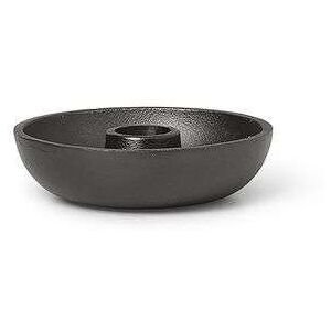 ferm LIVING - Bowl Candle Holder Single Black Alu