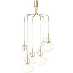 Nuura - Rizzatto Cluster 6 Lysekrone Satin Brass/Opal