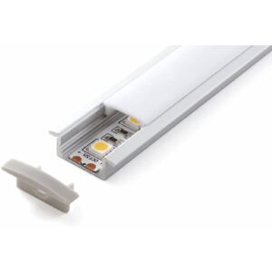 All-Light Alu Profil Til Led Bånd, 2000 X 23,2 / 17,1 X 8 Mm, Alu/opal. For Indbygning