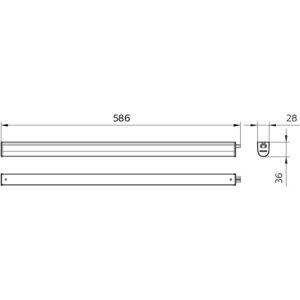 Philips Ledinaire Grundarmatur Bn021c, 1000 Lumen, 830, L600 Mm