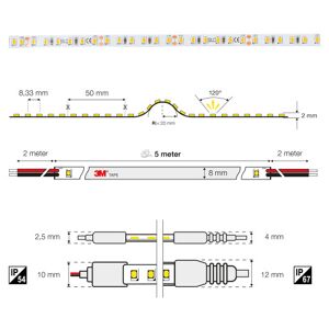 The Light Group Slc Led Strip Aline Mono 9,6w 3000k Ip20, 5m, 24v