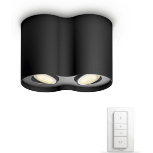 Philips Hue Connected Pillar Påbygningsspot, 2 Spots, Sort