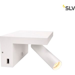 SLV Karpo Bedside Væglampe, Led 3000k, 390 Lumen, 2 X Usb, Hvid