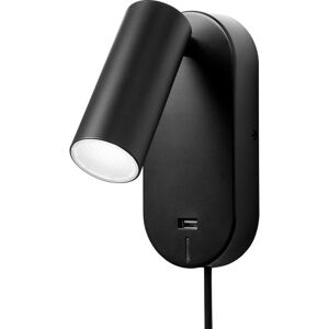 Nielsen Light Ego Væglampe Med Usb, Sort  Sort