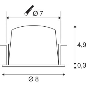 SLV Numinos S, Indbygningsspot, 8w, 2700k, 55°, Hvid/hvid  Hvid