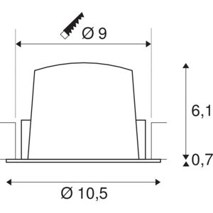 SLV Numinos M, Indbygningsspot, 17w, 2700k, 55°, Hvid/hvid  Hvid