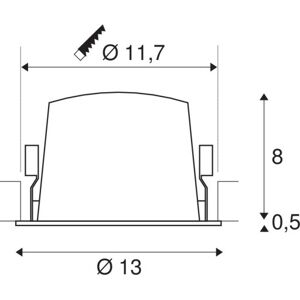 SLV Numinos L, Indbygningsspot, 25w, 3000k, 40°, Hvid/krom  Krom