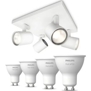 Philips Runner Spotlampe, 4 Spots, Hue White Pærer  Hvid