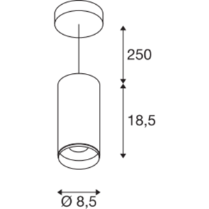 SLV Numinos M, Pendel, 4000k, 2120 Lm, 36°, Dali, Hvid/sort  Sort