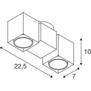 SLV Altra Dice Loftlampe, Dobbelt ,Qpar51, Hvid  Hvid