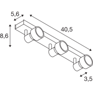 SLV Puri Loftlampe,3 Spot, Gu10, Med Dekoring, Sort  Sort