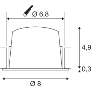 SLV Numinos S, Indbygningsspot, 8w, 2700k, 40°, Hvid/sort  Sort