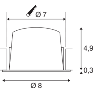 SLV Numinos S, Indbygningsspot, 8w, 2700k, 40°, Hvid/hvid  Hvid