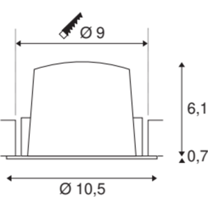 SLV Numinos M, Indbygningsspot, 17w, 2700k, 20°, Sort  Sort