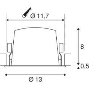 SLV Numinos L, Indbygningsspot, 25w, 2700k, 55°, Hvid/krom  Krom