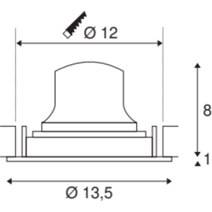 SLV Numinos Move M, Indbygningsspot, 17w, 2700k, 40°, Sort/krom  Sort