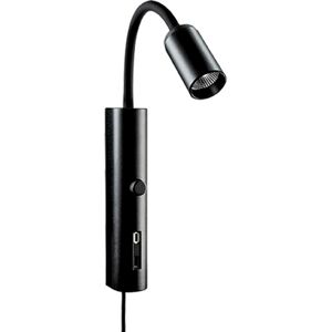 SG Armaturen Sg Tube Væglampe Med Usb, 2700k, Sort