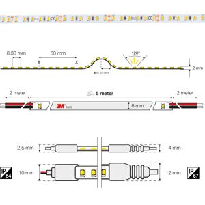 The Light Group Slc Led Strip Aline Mono 9,6w 2700k Ip20, 5m, 24v