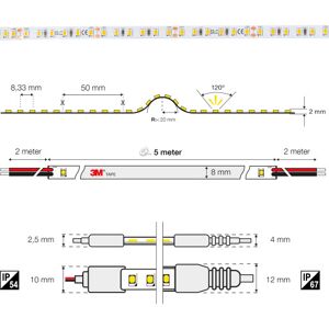 The Light Group Slc Led Strip Aline Mono 9,6w 2700k Ip20, 5m, 24v