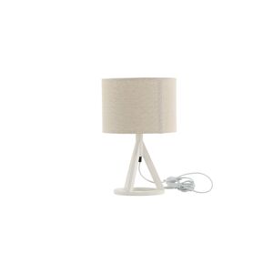 Kona belysning bordlampe 25x18x50,5cm stof beige, hvid.