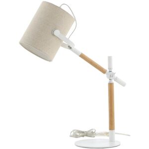 Dennis belysning bordlampe 50,5x23x66cm stof, stål beige, hvid, træ.