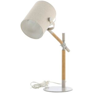 Dennis belysning bordlampe 50,5x23x66cm stof, stål beige, hvid, træ.