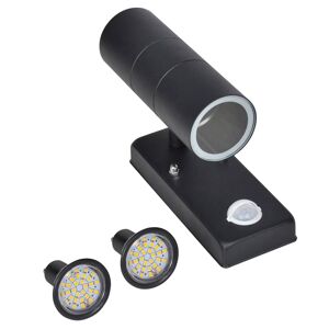 vidaXL LED væglampe i rustfrit stål, sort *Cylinder formet med sensor*