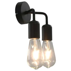 vidaXL væglampe med glødepærer 2 W E27 sort