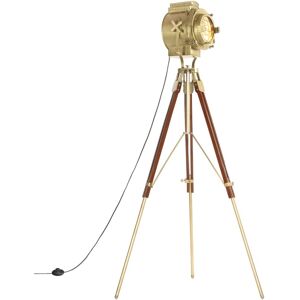 vidaXL gulvlampe med trefod 193 cm massivt mangotræ