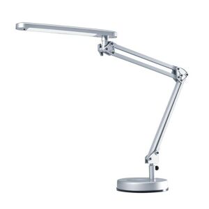 Skrivebordslampe LED Isra, med fod, sølv, 5000 Kelvin, neutralt hvidt