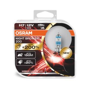 Lámpara incandescente halógena OSRAM H7 Night Breaker 200 12V/55W, 2 Pieza