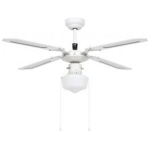 vidaXL Ventilador De Techo Con Lámpara Blanco 106 Cm