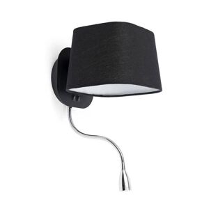 FARO BARCELONA Aplique con luz de lectura led en metal negro 45cm