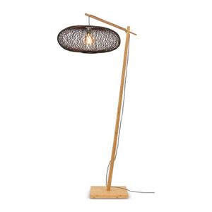 Good & Mojo Lámpara de pie en bambú natural y negro diámetro 60cm 176cm