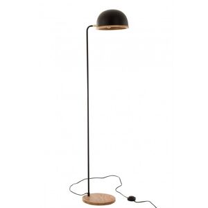 LANADECO Lámpara de pie evy hierro/madera negro/natural alt. 130 cm