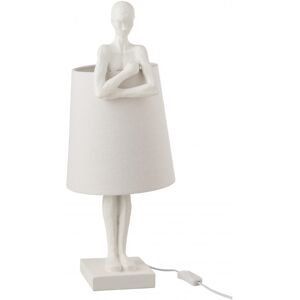 LANADECO Lámpara figura apoyo resina blanca alt. 58 cm