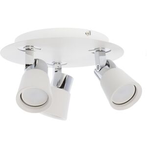 Cristalrecord Plafón de techo 3 luces orientables blanco de aluminio