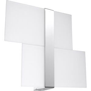 Sollux Lighting Lámpara de pared cromo, blanco acero, vidrio  alt. 28 cm