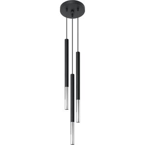 Sollux Lighting Lámpara colgante cromo negro acero  alt. 90 cm